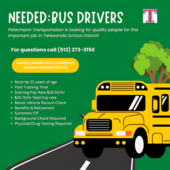 Bus drivers needed ad